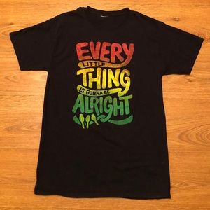 Bob Marley Every Little Thing Is Going to Be Alright Black Tee. Size Medium.
